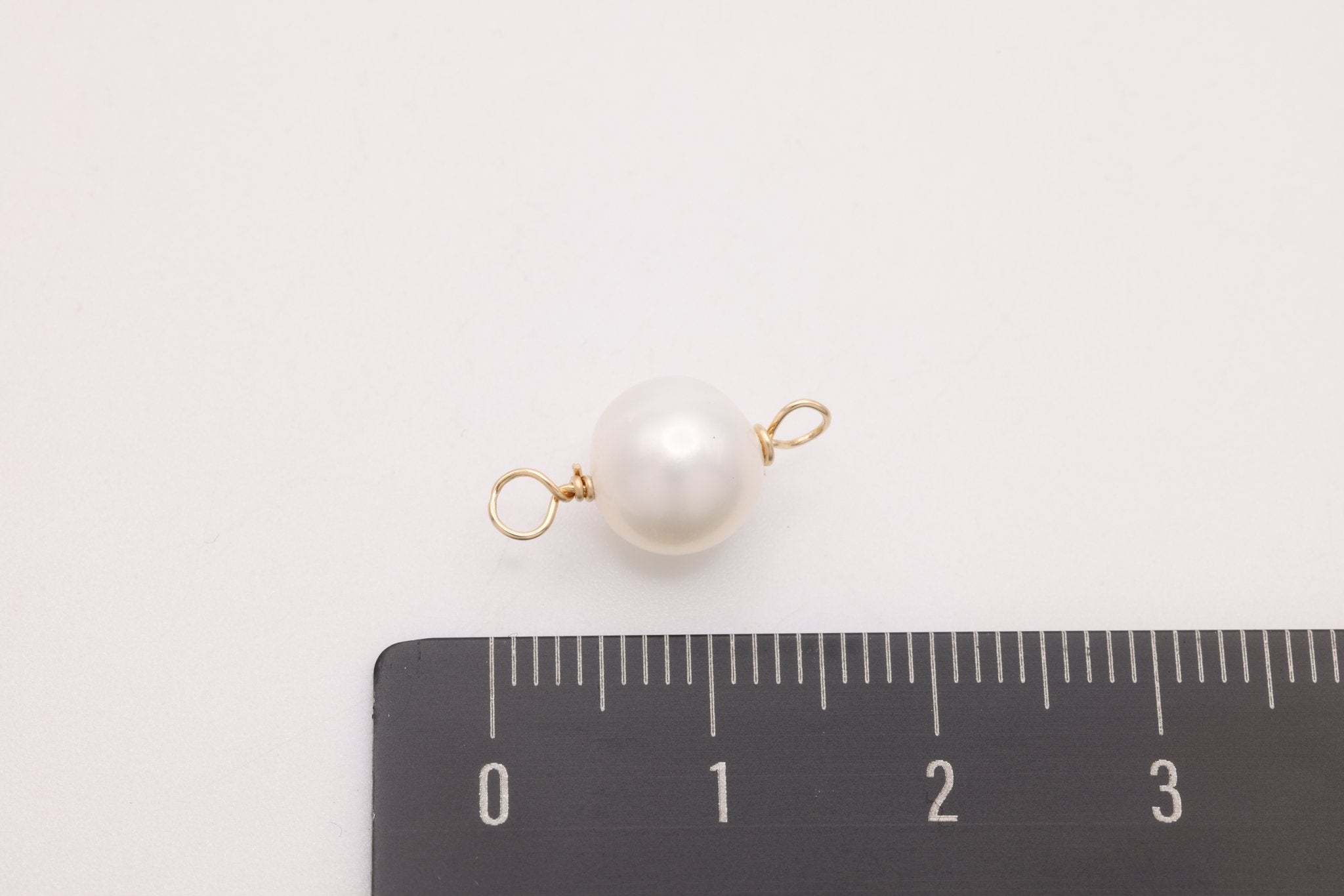 Potato Freshwater Pearl Connector Charm, Gold - Filled, 16mm x 7mm, Wire Wrapped Pearl, Bulk DIY Wholesale Jewelry Making Charm - HarperCrown