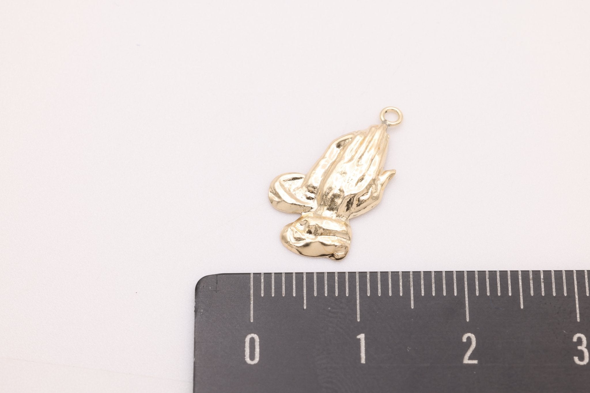 Praying Hands Charm, Gold - Filled, 17mm x 10mm, Religious Faithfull Charm, Bulk DIY Wholesale Jewelry Making Charm - HarperCrown