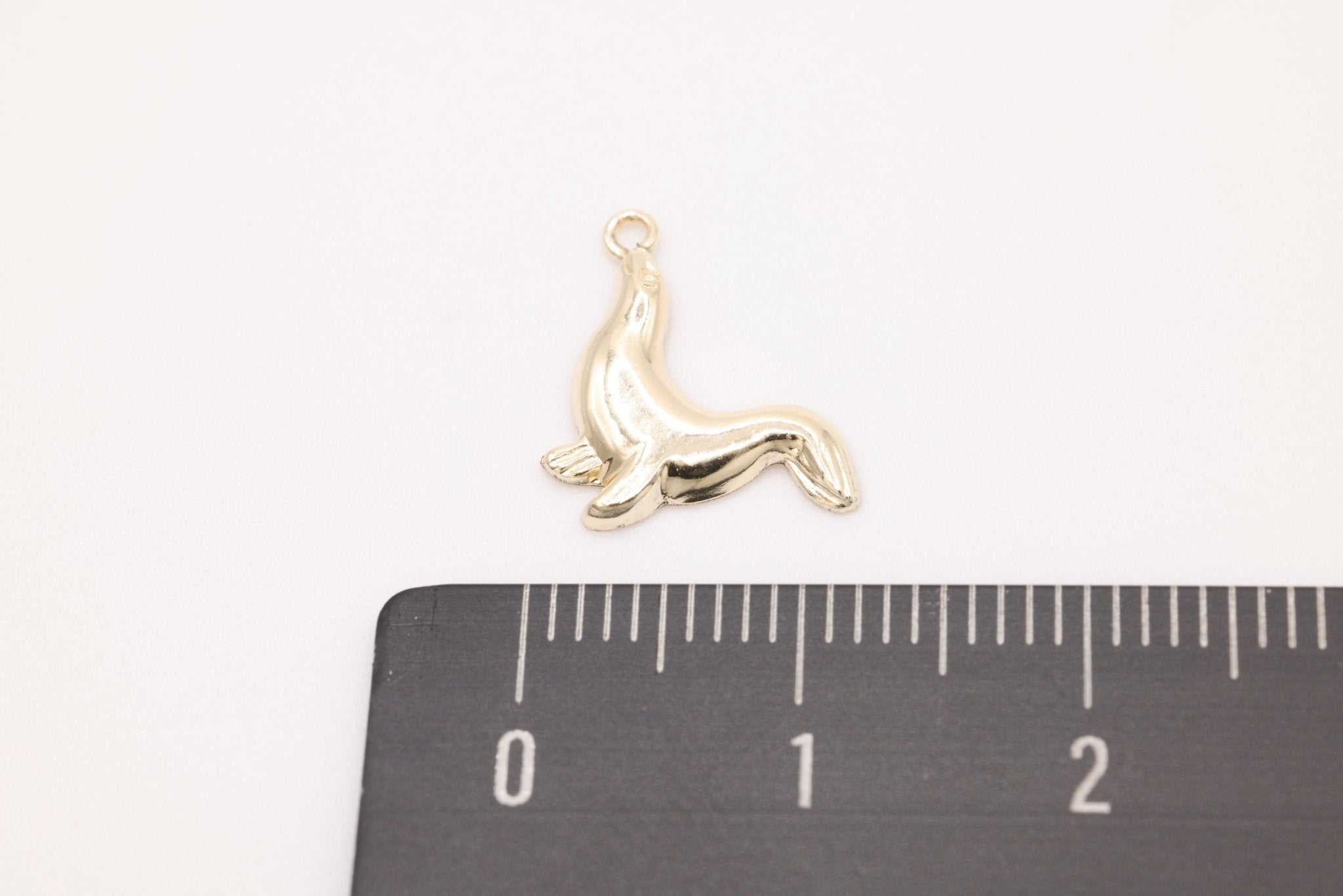 Seal Charm, 14K Gold - Filled, Stamped Seal Sealife Charm, Jewelry Making Charm - HarperCrown