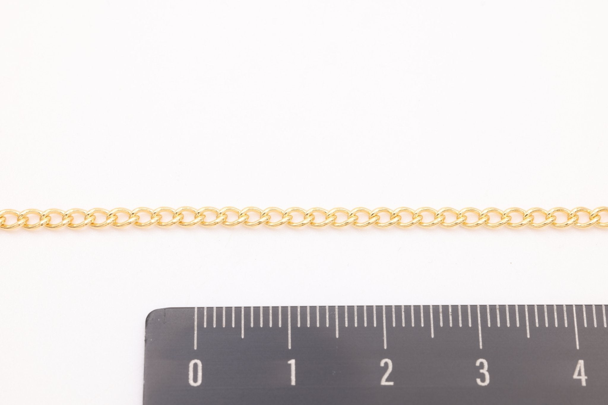 Short Curb Chain, Gold - Filled, 2mm x 2mm, Bulk DIY Spool Pay Per Foot Jewelry Making Chain - HarperCrown