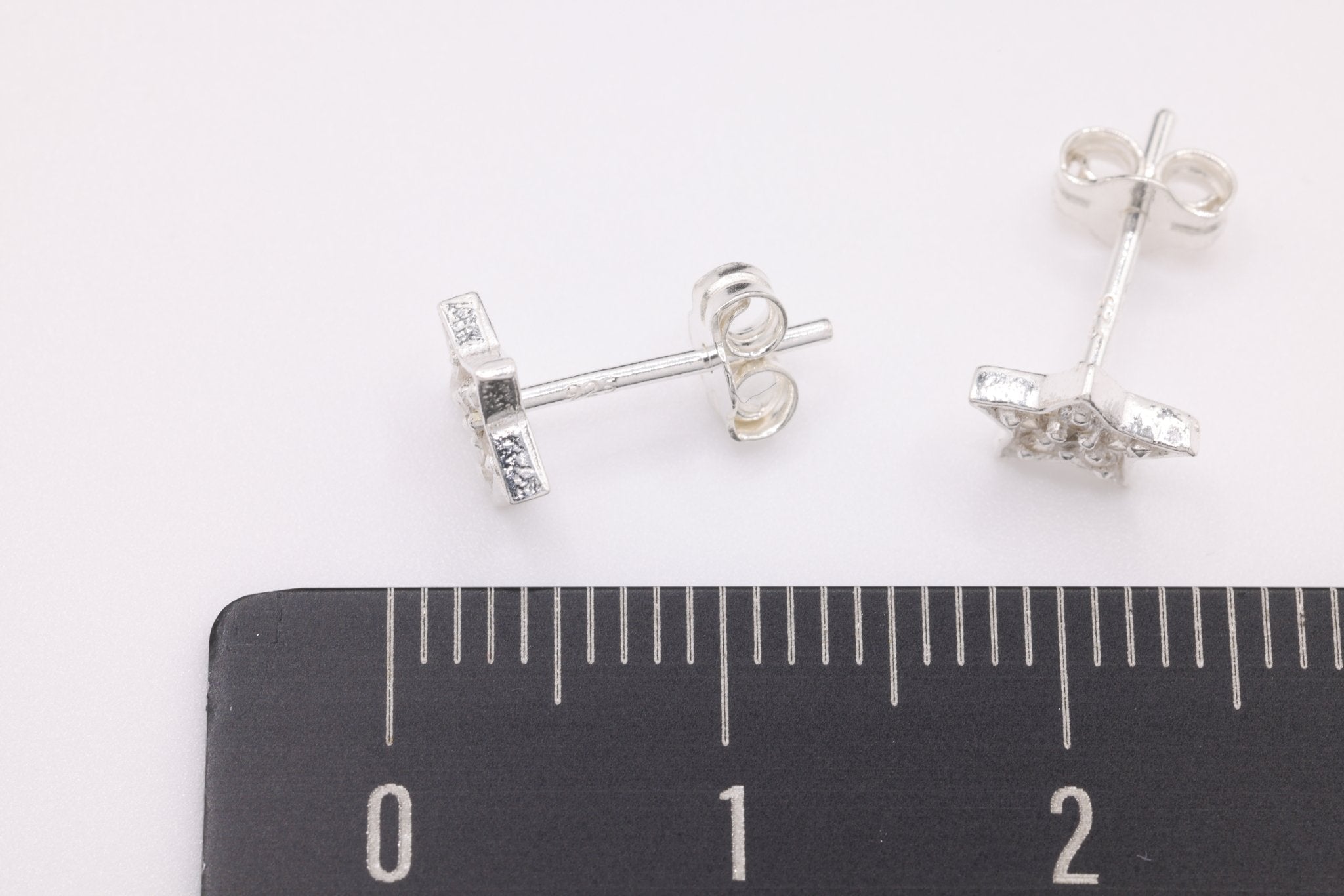 Star CZ Stud Earrings, 1 pair Sterling Silver, 6mm, Minimalist Delicate, Wholesale Jewelry Earrings - HarperCrown