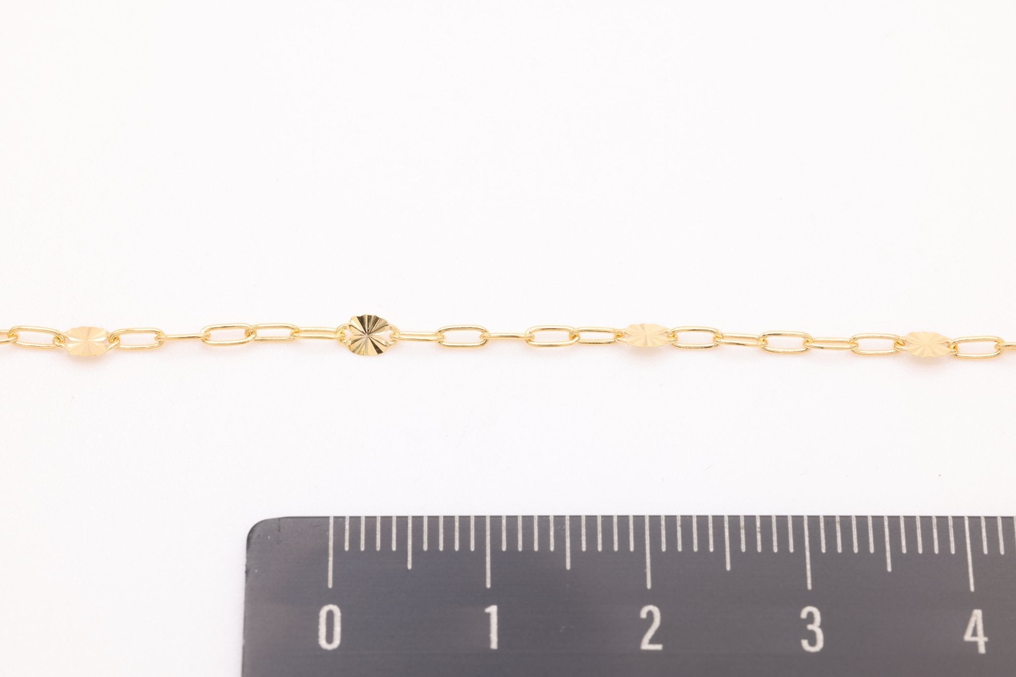 Starburst Chain Diamond Cut, Gold - Filled, 3mm x 2mm, Bulk DIY Spool Pay Per Foot Jewelry Making Chain - HarperCrown