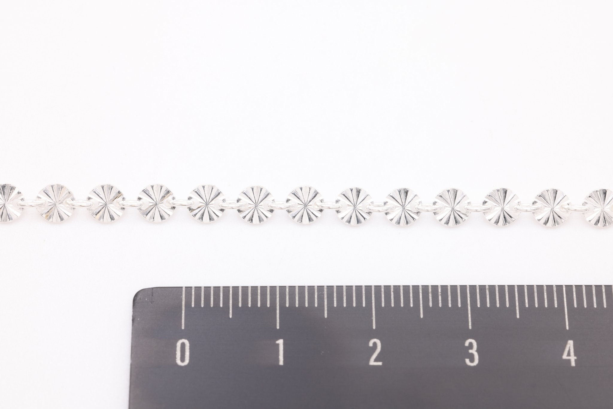 Starburst Chain Diamond Cut, Sterling Silver, 4mm, Bulk DIY Spool Pay Per Foot Jewelry Making Chain - HarperCrown