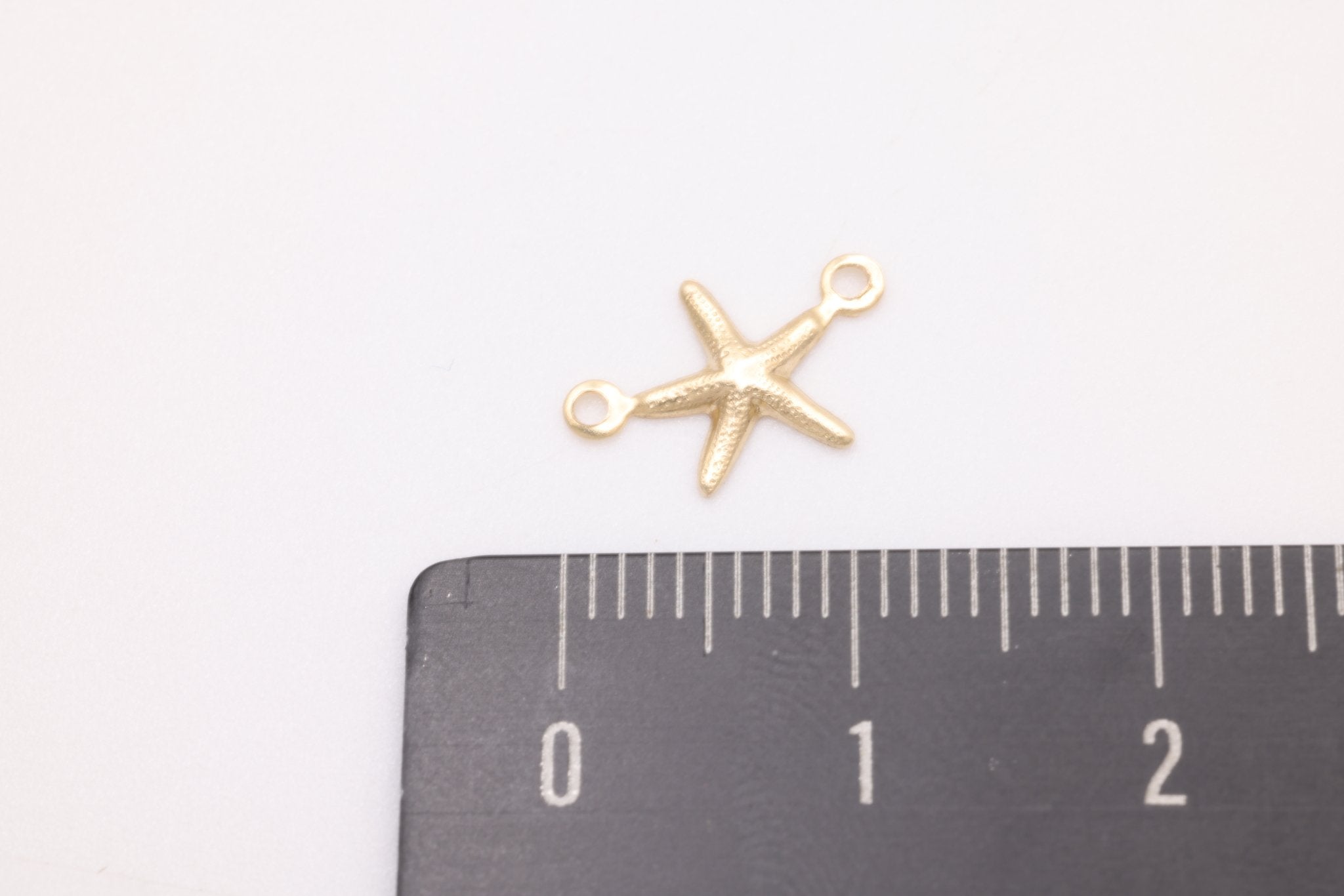 Starfish Connector Charm, Gold - Filled, 12mm x 8mm, Ocean Sealife Charm, Bulk DIY Wholesale Jewelry Making Charm - HarperCrown