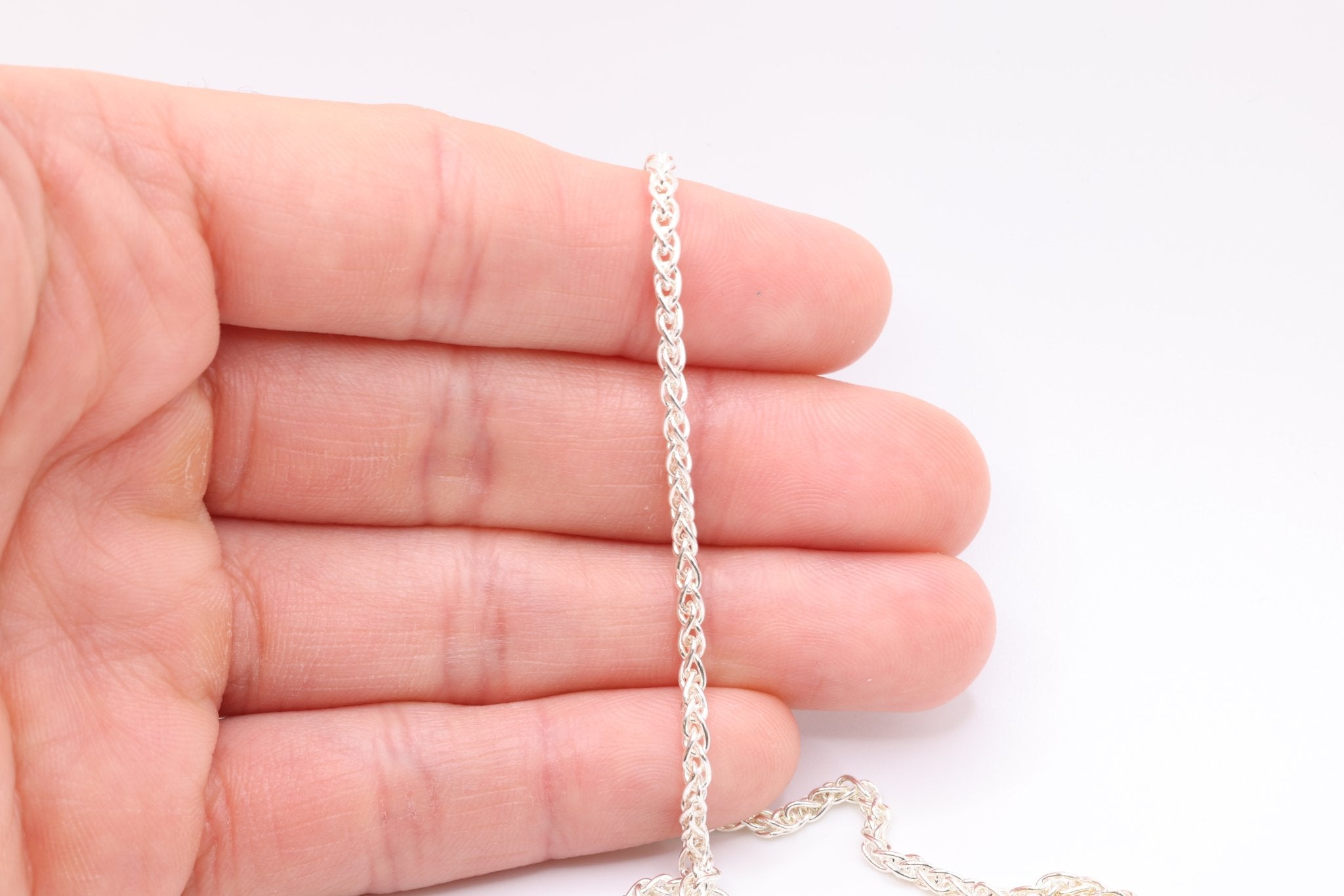 Sterling Silver 2.5mm Wheat Chain, Wholesale Jewelry Making Wheat Chain - HarperCrown