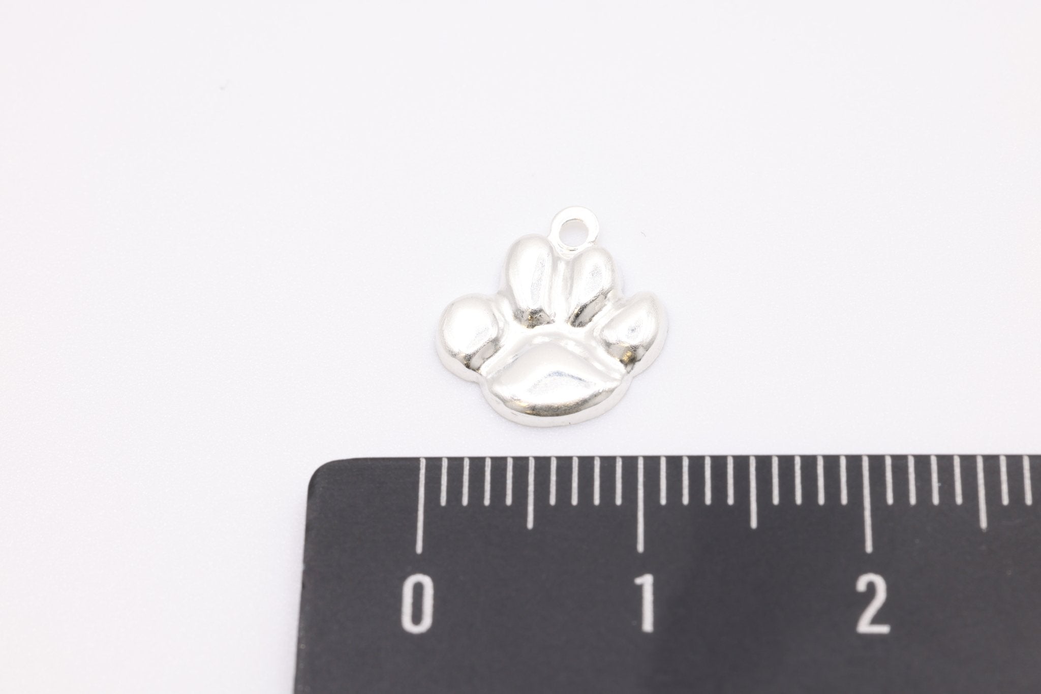 Sterling Silver Dog Paw Charm, Wholesale Jewelry Making Charm, Dog Foot Print - HarperCrown