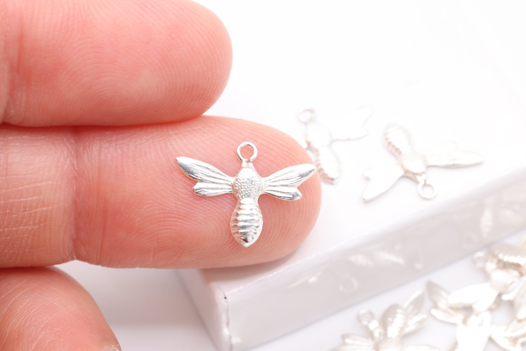 Sterling Silver Gold-Filled Bee Charm, Bumble Bee Bug Charm, Wholesale Jewelry Making Charm - HarperCrown