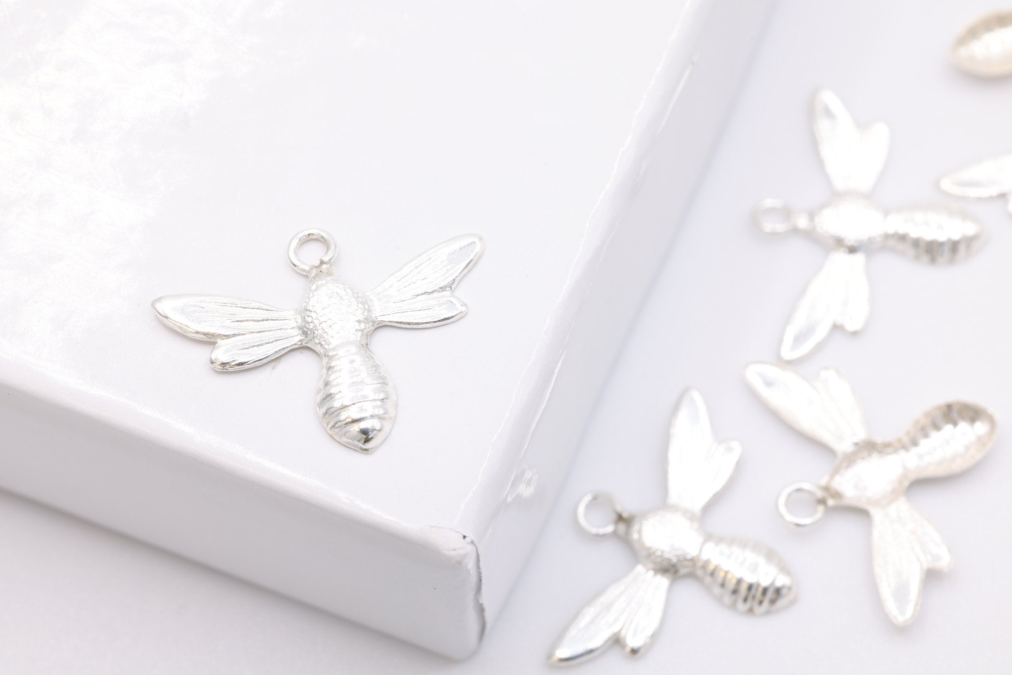 Sterling Silver Gold-Filled Bee Charm, Bumble Bee Bug Charm, Wholesale Jewelry Making Charm - HarperCrown