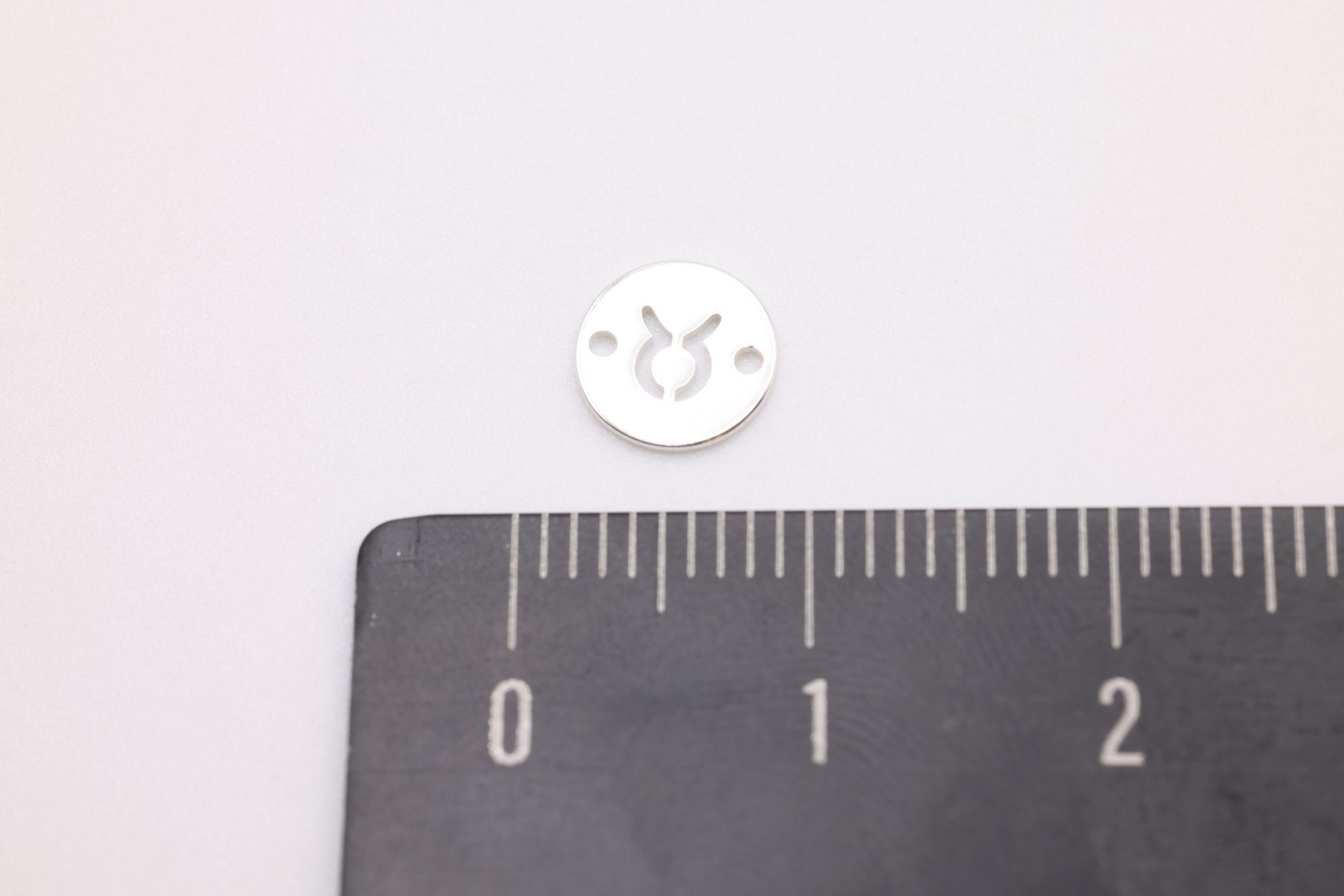 Taurus Zodiac Connector Charm, 925 Sterling Silver, 6mm x 6mm, Bulk Wholesale Jewelry Making Charm - HarperCrown