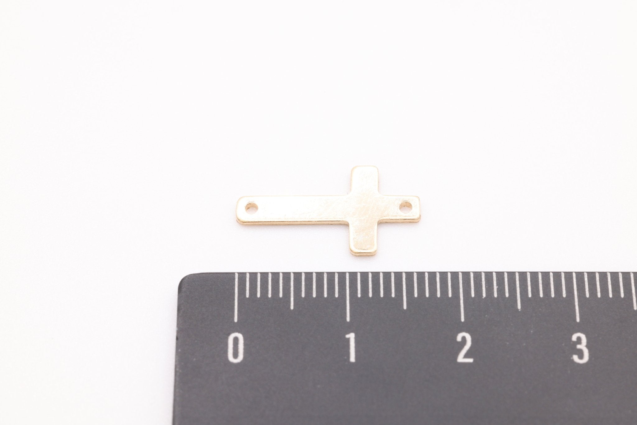 Wholesale Cross Link Connector Charm, 14K Gold-Filled or Sterling Silver, 20ga Sideways Cross Blank - HarperCrown