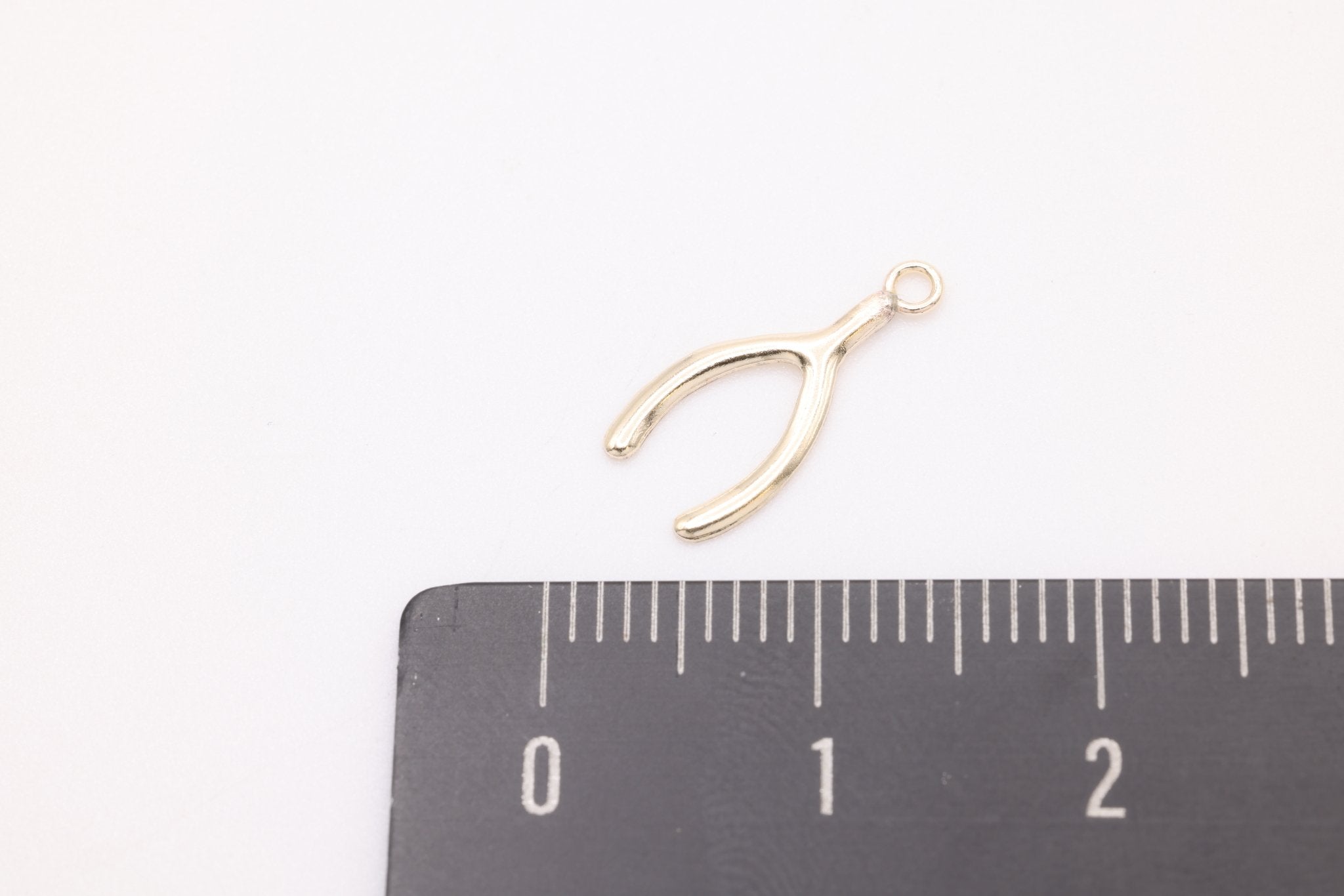 Wishbone Charm, Gold - Filled, 14mm x 6mm, Lucky Charm, Bulk DIY Wholesale Jewelry Making Charm - HarperCrown