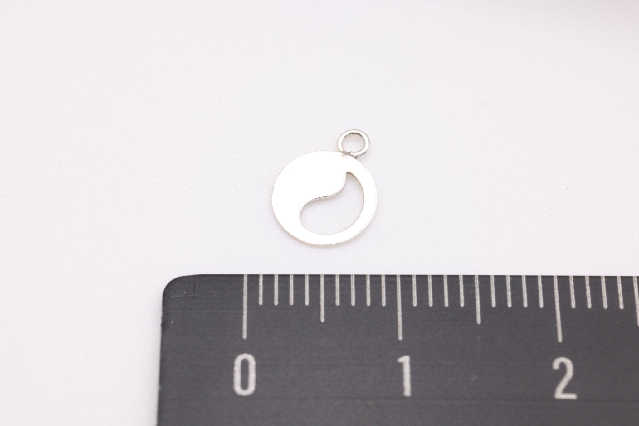 Yin Yang Charm, 925 Sterling Silver, 10mm x 7mm, Bulk Wholesale Jewelry Making Charms - HarperCrown