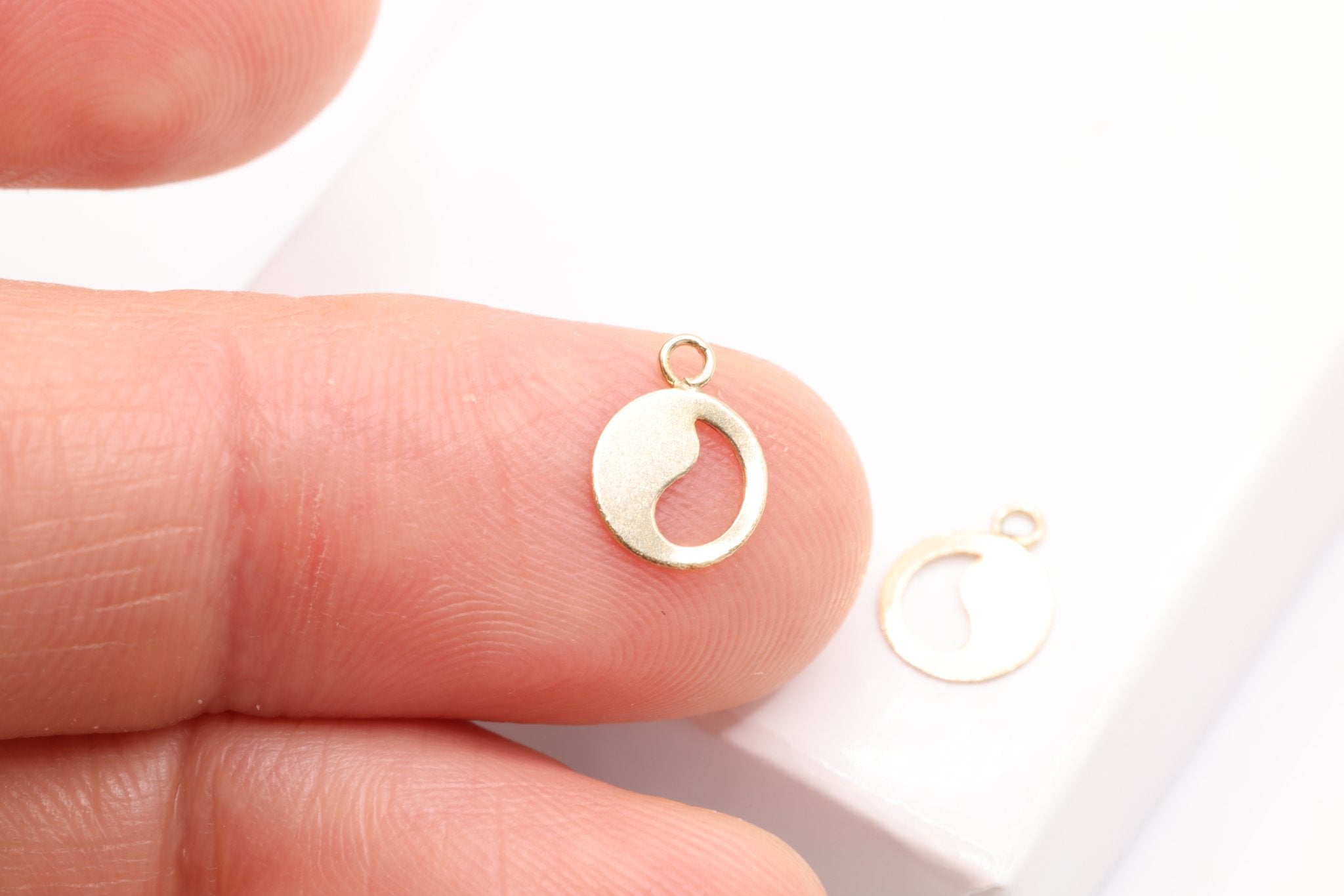 Yin Yang Charm, Gold - Filled, 10mm x 7mm, Bulk Wholesale Jewelry Making Charms - HarperCrown