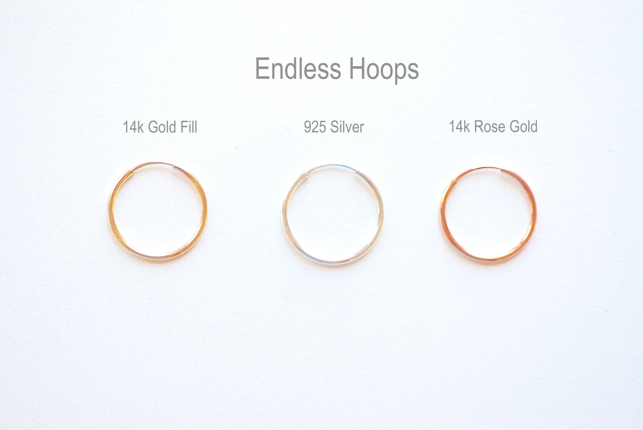 1 pair 14K Gold Filled Endless Hoop Earrings Gold Hoops, 9mm, 12mm, 14mm, 16mm, Gold Filled Huggie Hoop Earrings, Ear Wires, Gold Fill Hoops - HarperCrown