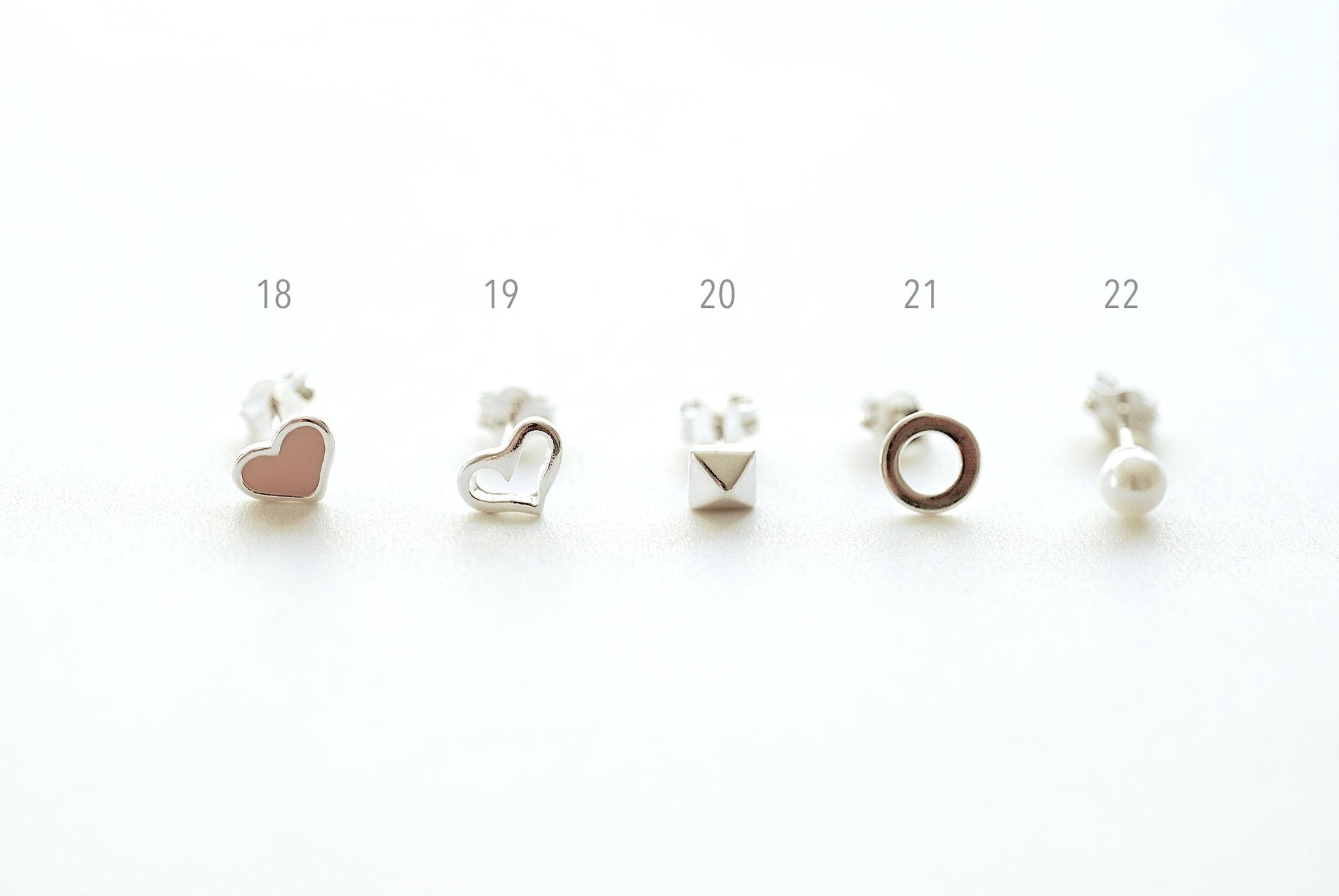 1 pair Sterling Silver Post Stud Earrings, Crescent Moon, Heart, Star, Ear Crawler, Bar, Arrow, Shell, Leaflet, Lotus Flower,Tree of Life - HarperCrown