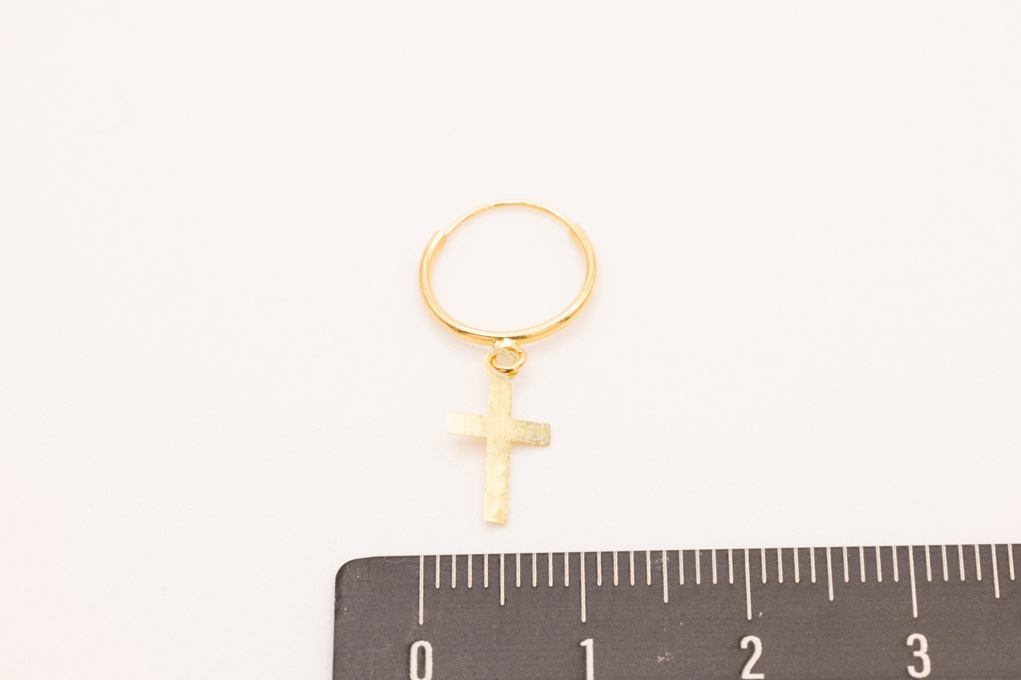 10K Gold Cross Wholesale Earrings, 1mm X .5mm, Solid 10K Gold - HarperCrown