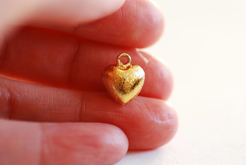 18k Gold Filled Tiny Heart Charms, Gold Puff Heart Charm, Mini Heart Charms,  Bracelet Necklace Jewelry Making Supplies I-238