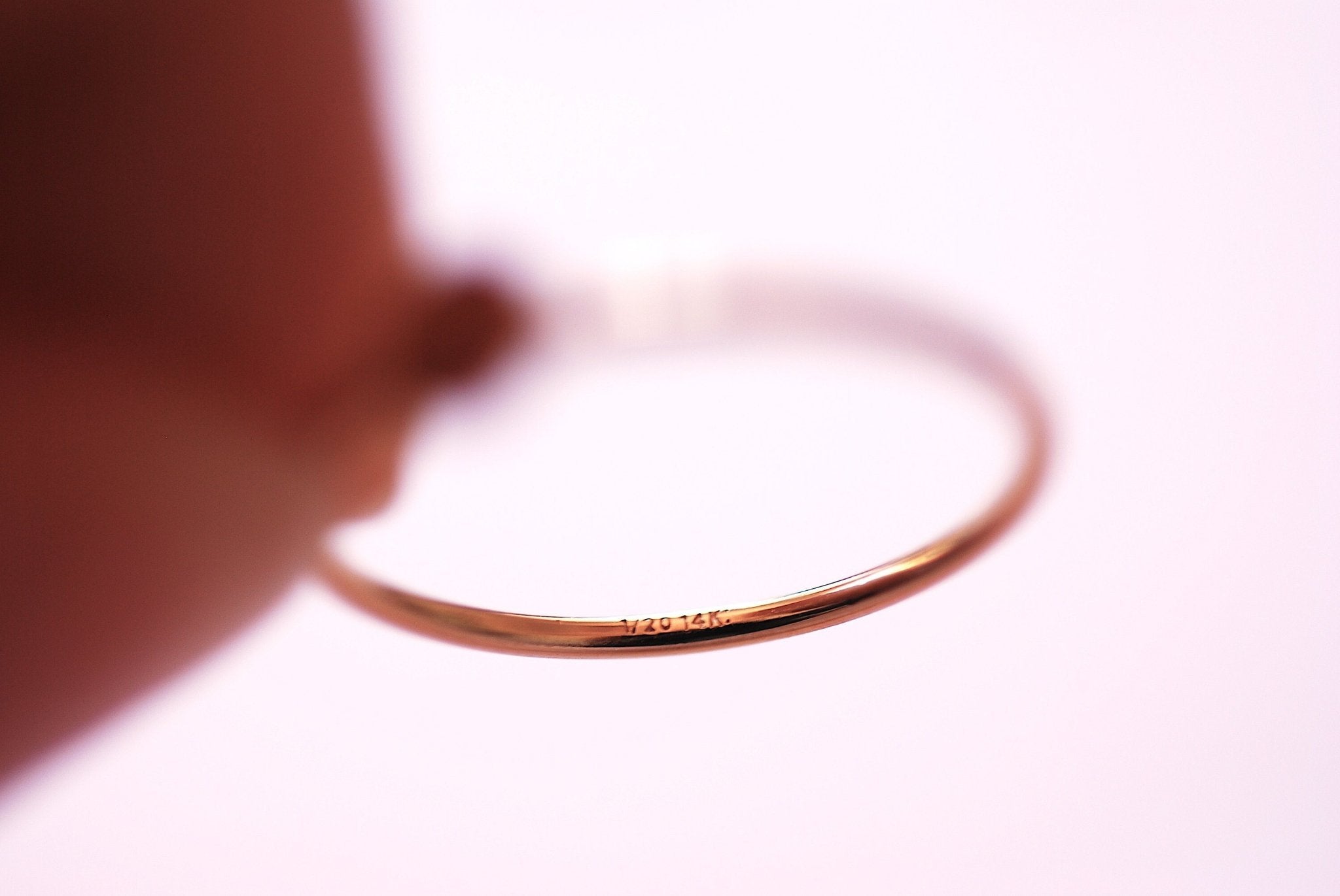 14k Gold Filled Circle Dot Disc Stacking Ring Midi Ring Thumb Ring Minimalist Ring Dainty RIng Gold Beaded Ring Bead Ring Band Ring [32] - HarperCrown