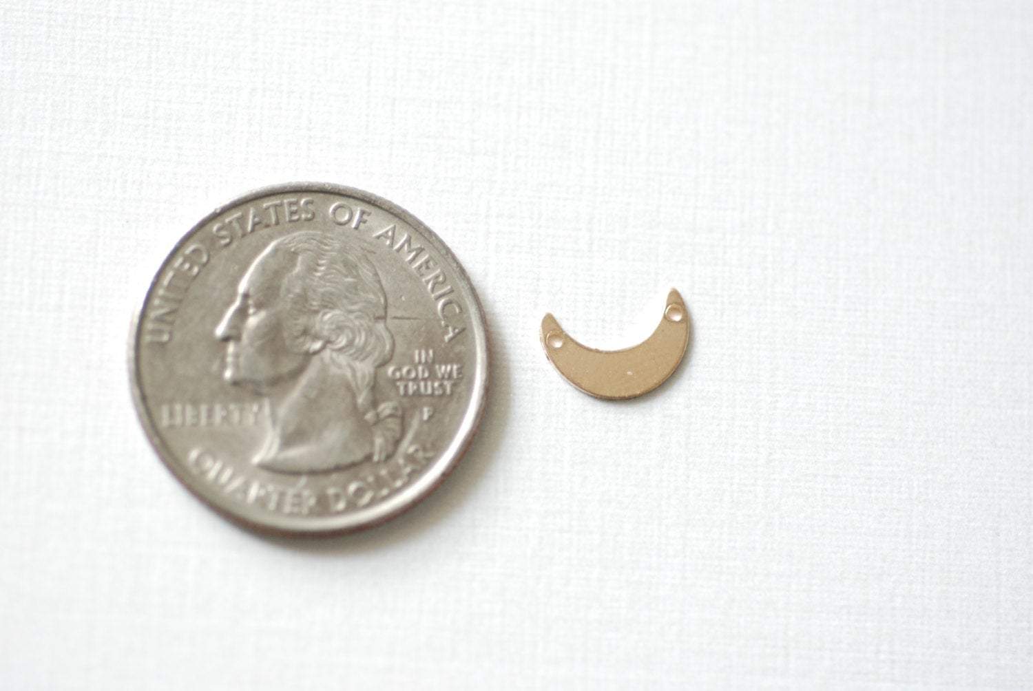 14k Gold Filled Crescent Blank Charm, Gold Crescent Moon Blanks, Gold Filled Crescent Moon Connector Link Charms - HarperCrown