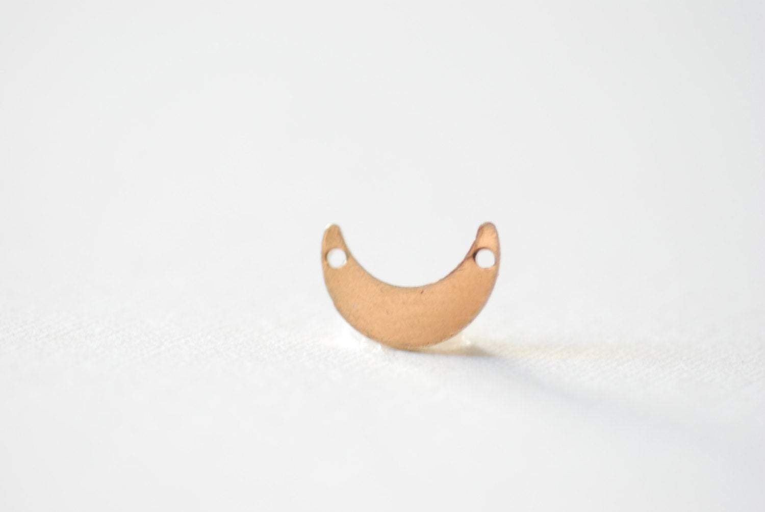 14k Gold Filled Crescent Blank Charm, Gold Crescent Moon Blanks, Gold Filled Crescent Moon Connector Link Charms - HarperCrown