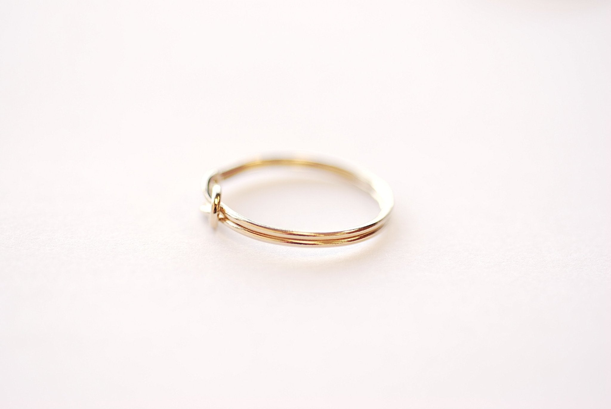 14k Gold Filled Double Knot Stacking Ring - Gold Minimalist Stacking Ring Knuckle Midi Ring Thin Band Dainty Ring Love Knot Celtic Ring [24]