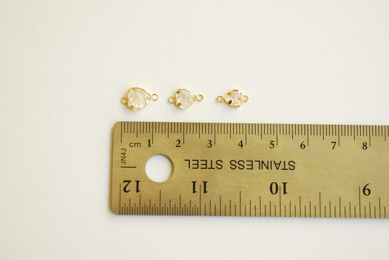 14K Gold Filled CZ Charm Standard Ring 4mm, 2pc - InTheWorksBeads