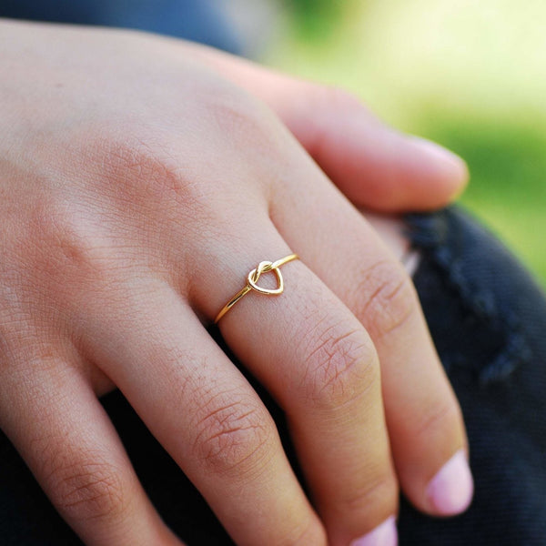 Wholesale Ring Jewelry - 14k Gold Filled Heart Knot Ring - Gold Minimalist  Stacking Ring 1mm Band Knuckle Midi Stacking Ring Love Knot Ring Heart Wire  Ring [25] – HarperCrown