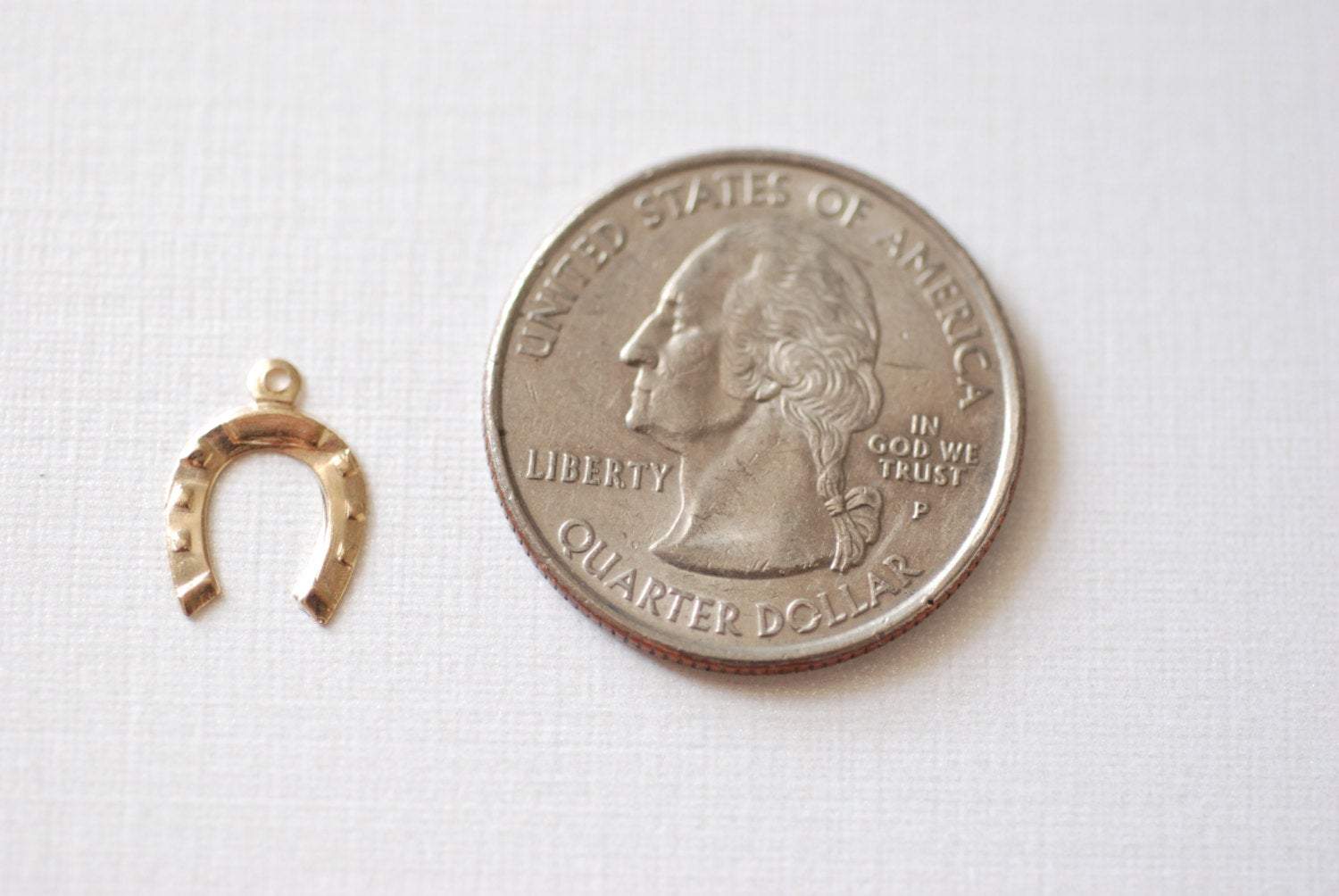 Horseshoe Charm, Gold-Filled, 13mm, Lucky Gold Horseshoe Charm, Wholesale Jewelry Making Charms