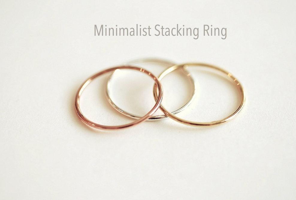 Wholesale 14k Gold Filled Minimalist Stacking Ring- Everyday 14k yellow gold fill thin knuckle ring, midi ring,thin ring band,delicate dainty ring [1]