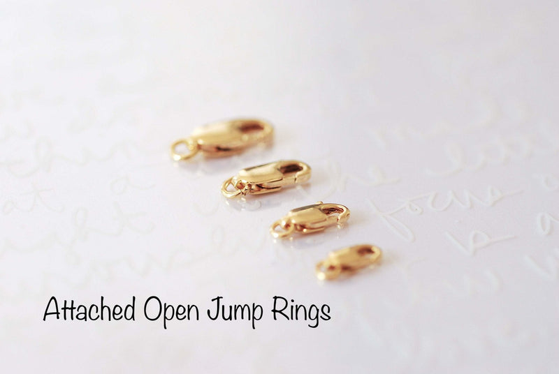 18K Yellow Gold Lobster Clasp With Open Jump Ring