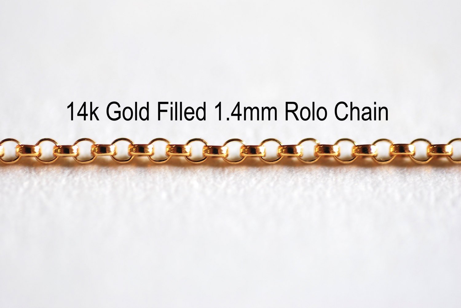 1.4mm Rolo Chain, Gold-Filled or Sterling Silver, Unfinished Rolo Chain by Foot Bulk Chain