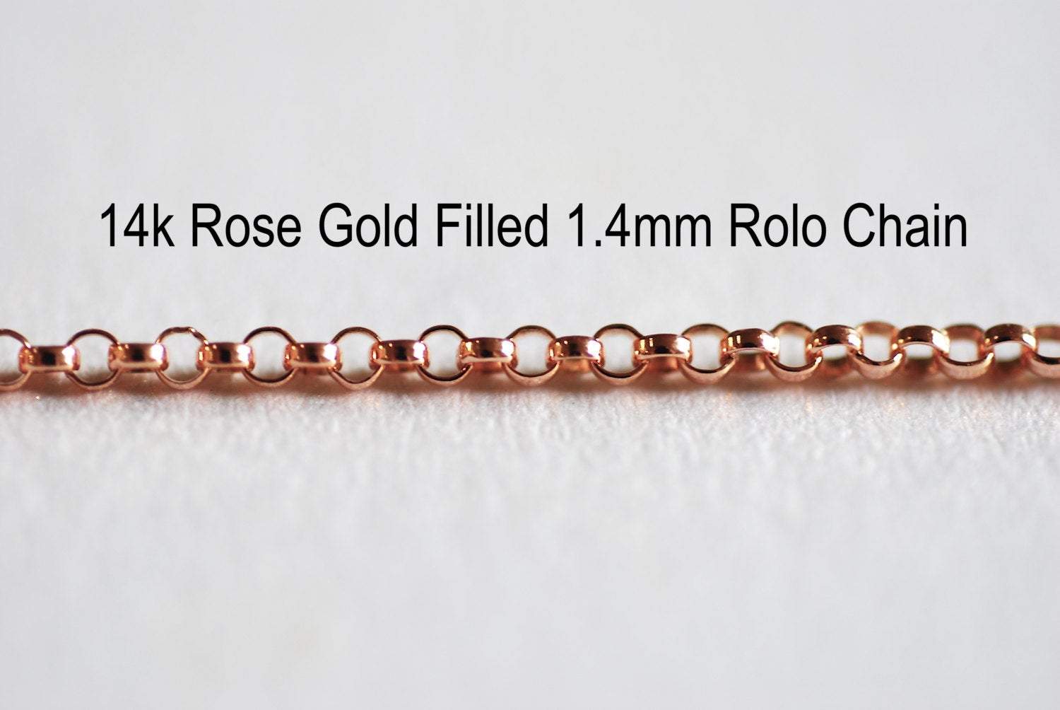 1.4mm Rolo Chain, Gold-Filled or Sterling Silver, Unfinished Rolo Chain by Foot Bulk Chain