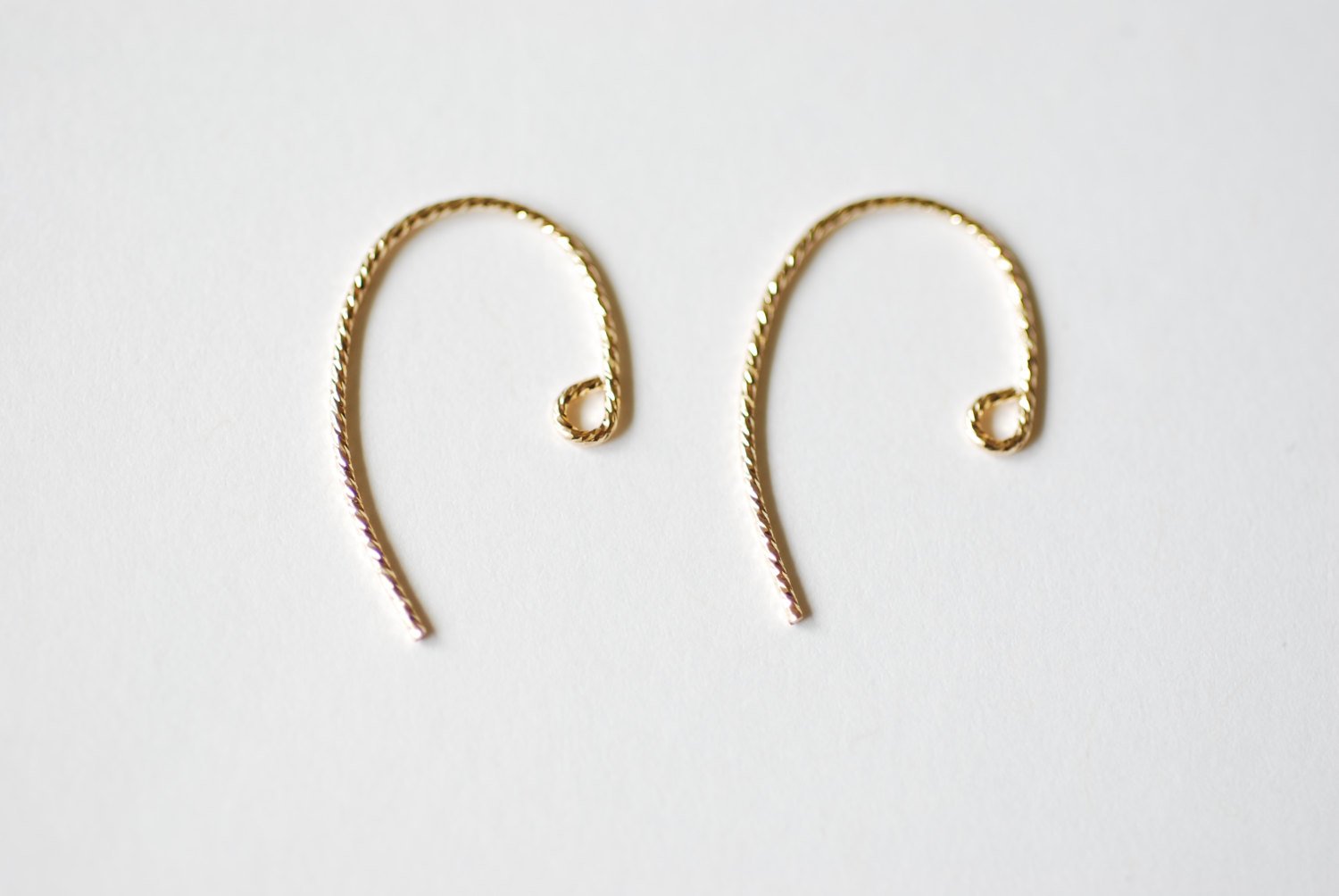 14k Gold Filled Sparkle Swoop Ear Wire, 14K Gold Filled Faceted Sparkling Bass Clef Ear Wires, 14k Gold Fill Earrings, Vermeil Supplies