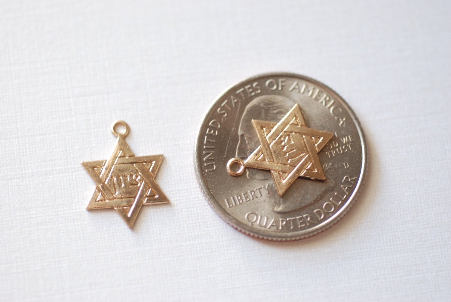 14k Gold Filled Star of David Charm Pendant, Wholesale Gold Filled Findings