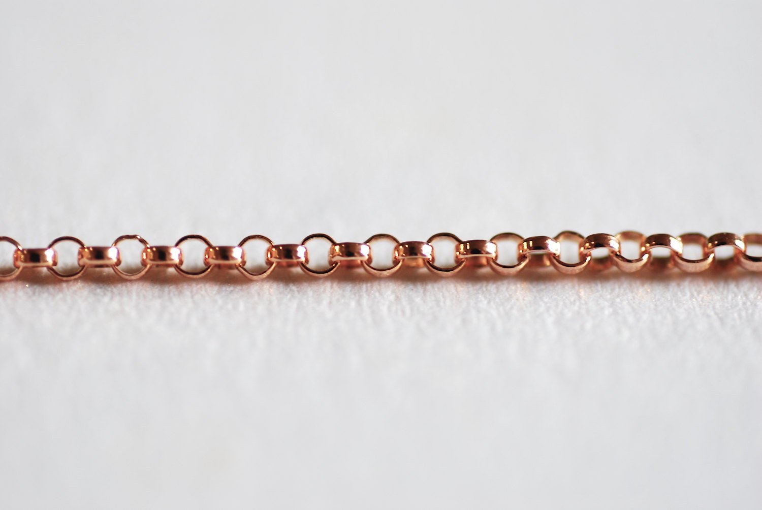 1.4mm Rolo Chain, Rose Gold-Filled, Bulk Pay Per Foot Uncut Spools For Jewelers