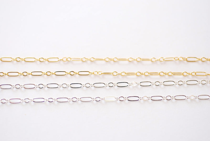 1.5mm Oval Long and Short Flat Chain l Wholesale Jewelry Findings l Pe –  HarperCrown