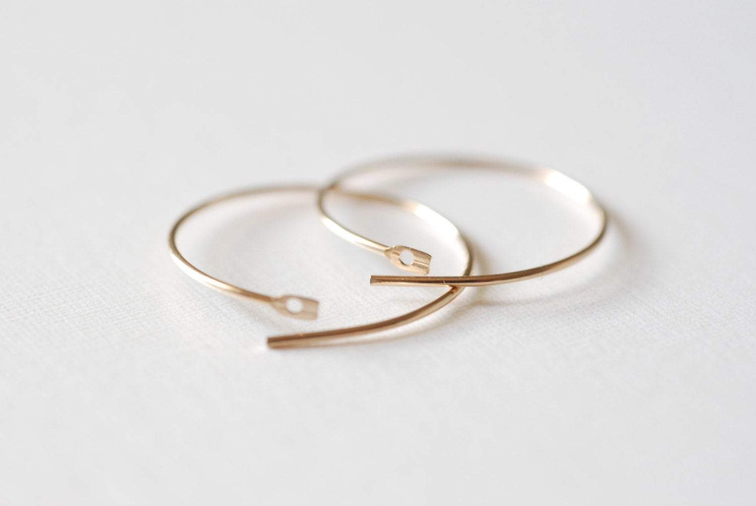 Wholesale 2 pairs, 14k gold filled Hoop earring ear wire, gold filled ear hoops, 20mm, Dangle earrings, Sterling Silver, Rose Gold Filled, Hoops