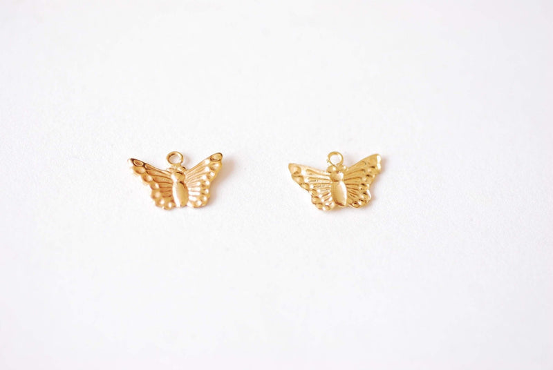 2 PCS 12mm Gold Filled and Sterling Silver Butterfly Charm- Small 14k –  HarperCrown