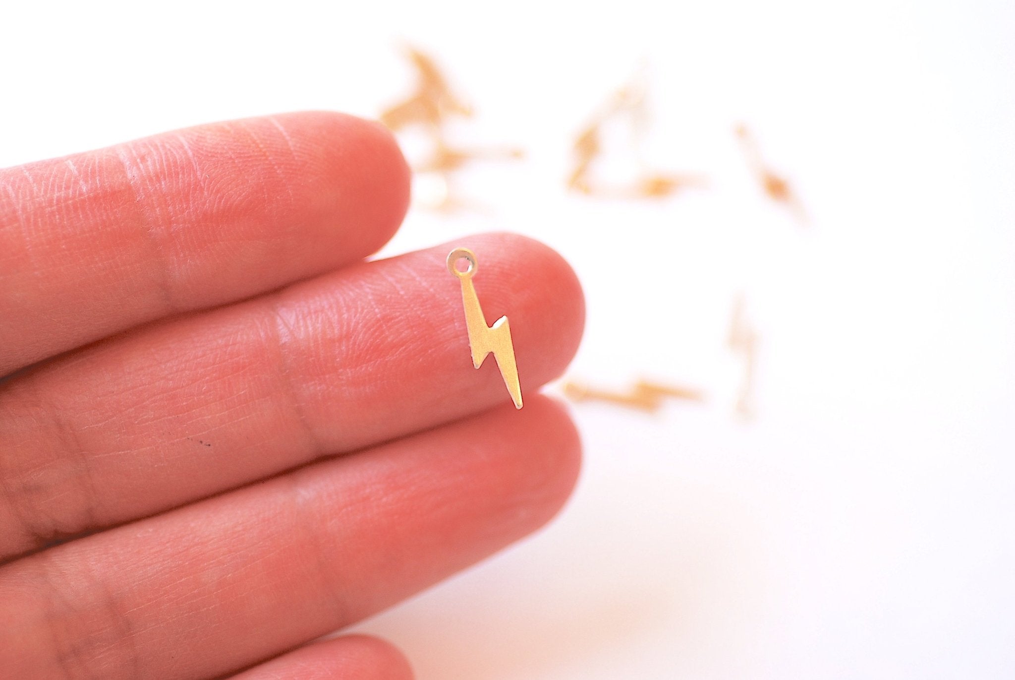 Lightning Bolt Charm Wholesale, 14K Gold-Filled or 925 Sterling Silver, Permanent Jewelry Making Charm