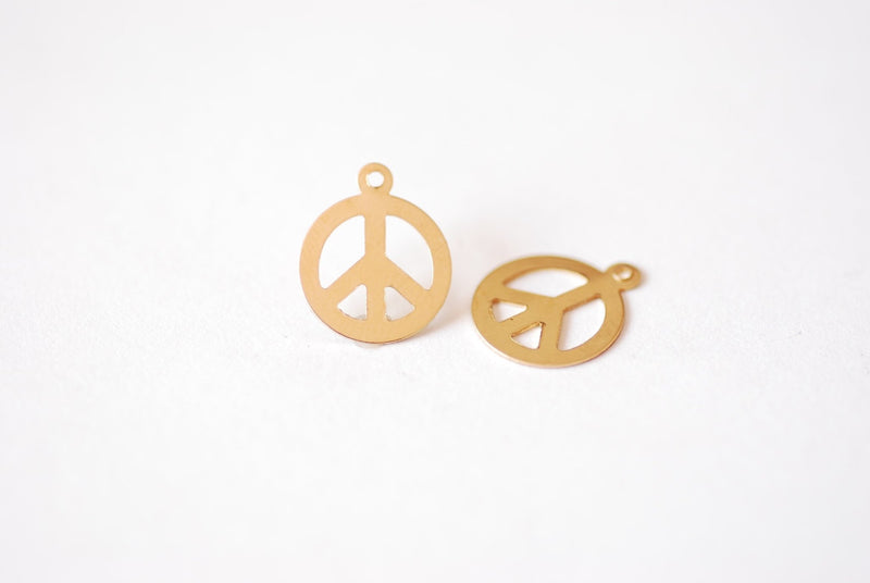 2 PCS 14k Gold Filled or Sterling Silver Round Peace Charm - Gold Silv –  HarperCrown