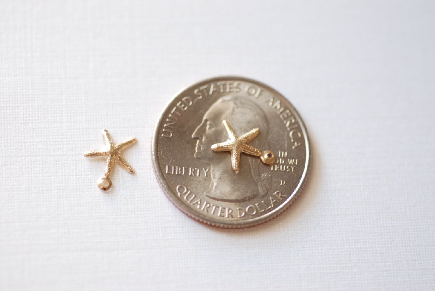 Starfish Charm, Gold-Filled, 10mm x10mm, Beach Ocean Sea life Charm, Wholesale Jewelry Making Charms