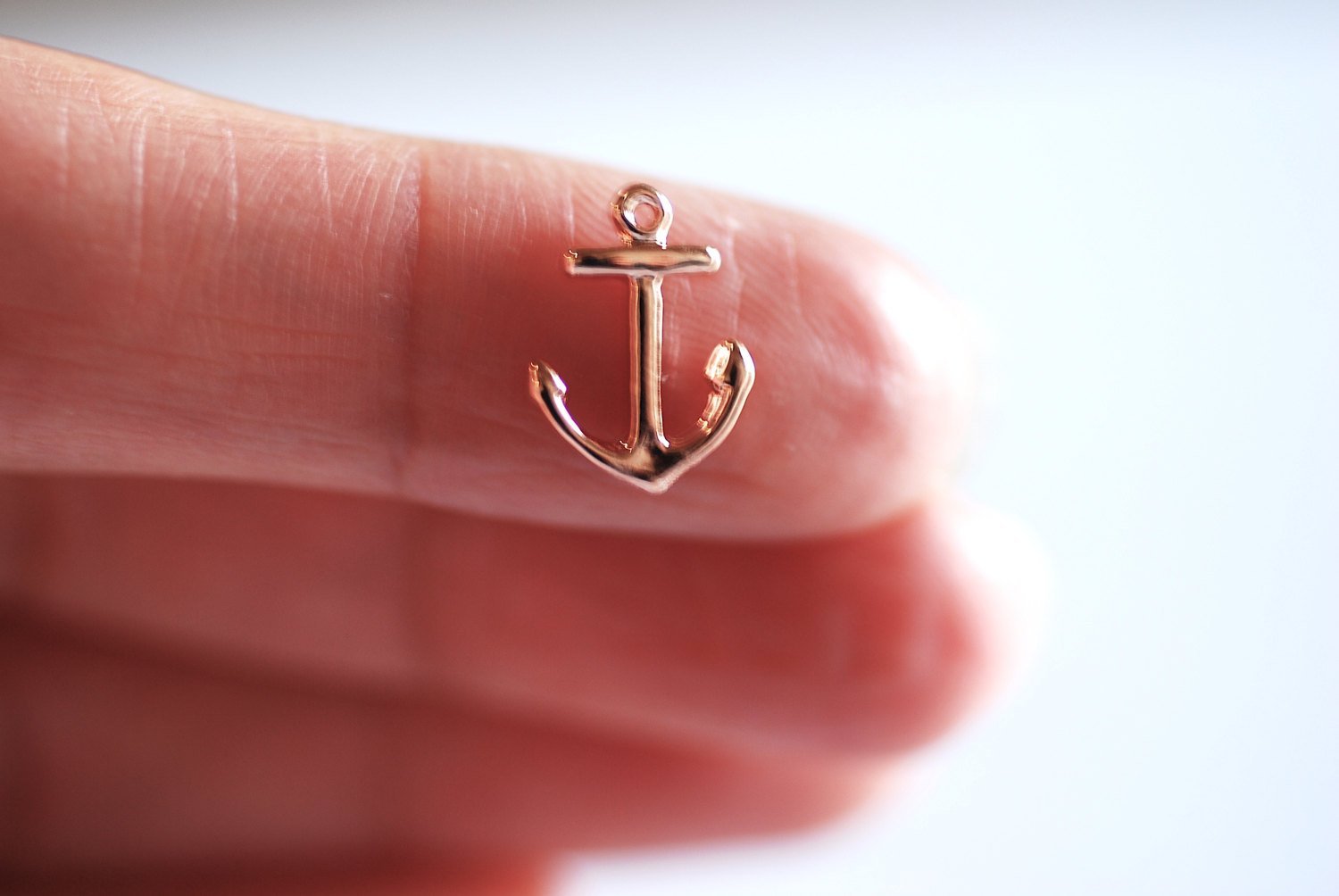 2 pcs Pink Rose Gold Vermeil Anchor Charm- 22k gold plated over Sterling Silver, Vermeil Rose Gold Anchor Pendant, Small Anchor, 24 - HarperCrown