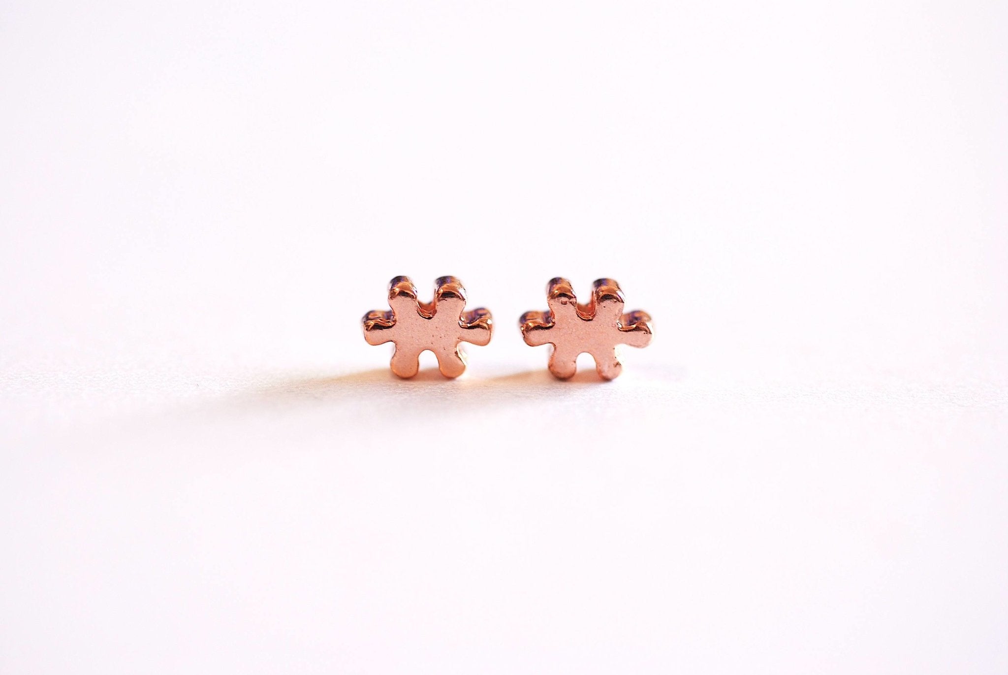 2 pcs Puzzle Beads- Gold, Sterling Silver, Rose gold, Puzzle Bead, Autism Awareness charm, jigsaw bead, puzzle charm, Puzzle Connector, 343 - HarperCrown