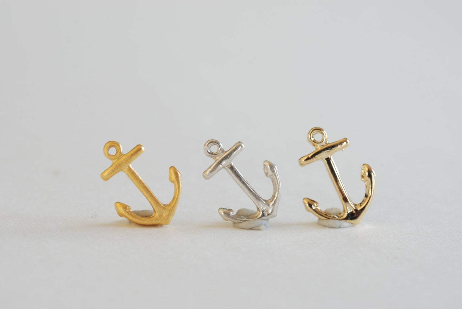 2 pcs Shiny Vermeil Gold Anchor Charm- 22k gold plated over Sterling Silver, Vermeil Rose Gold Anchor Pendant, Small Anchor, Nautical, 24 - HarperCrown