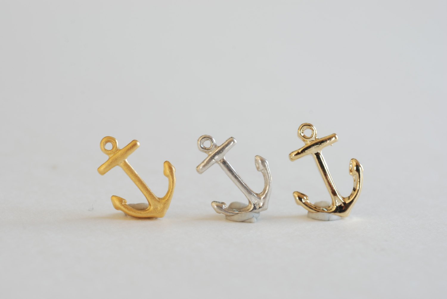 2 pcs Sterling Silver Anchor Charm Pendant - 925 silver nautical anchor charm, sterling silver anchor, small anchor, vermeil gold anchor,24 - HarperCrown