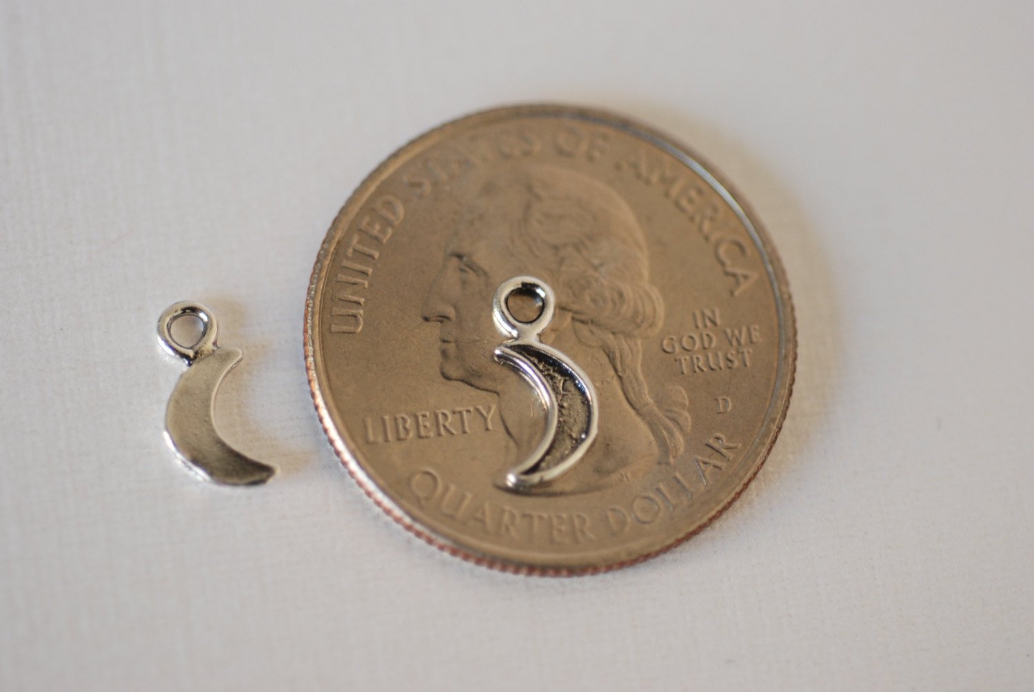 2 pcs Sterling Silver Crescent Moon Charms, Silver Half Moon, Glossy moon, Sterling Silver Tiny Moon Charm, Wholesale Vermeil Gold Charms - HarperCrown