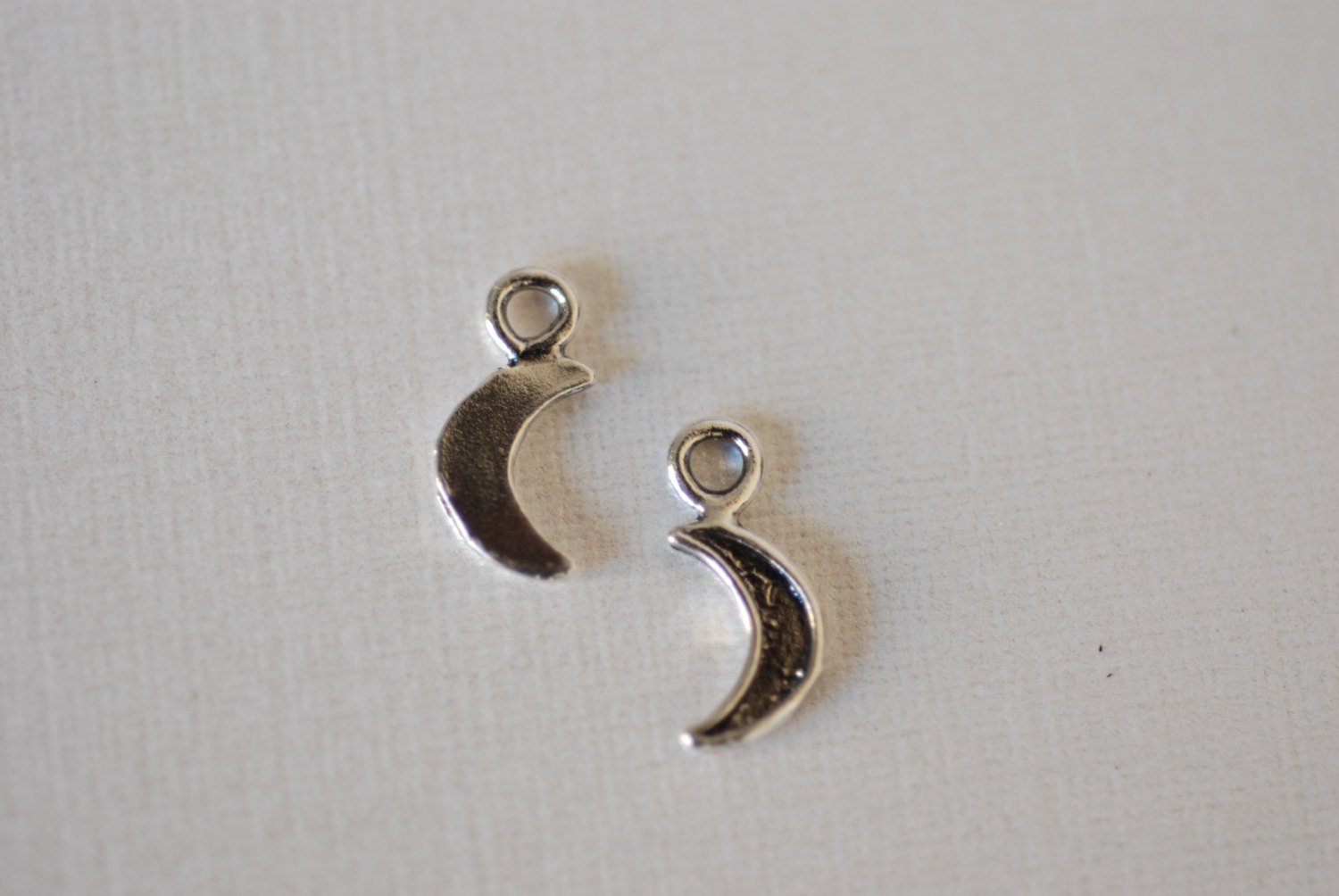 2 pcs Sterling Silver Crescent Moon Charms, Silver Half Moon, Glossy moon, Sterling Silver Tiny Moon Charm, Wholesale Vermeil Gold Charms - HarperCrown