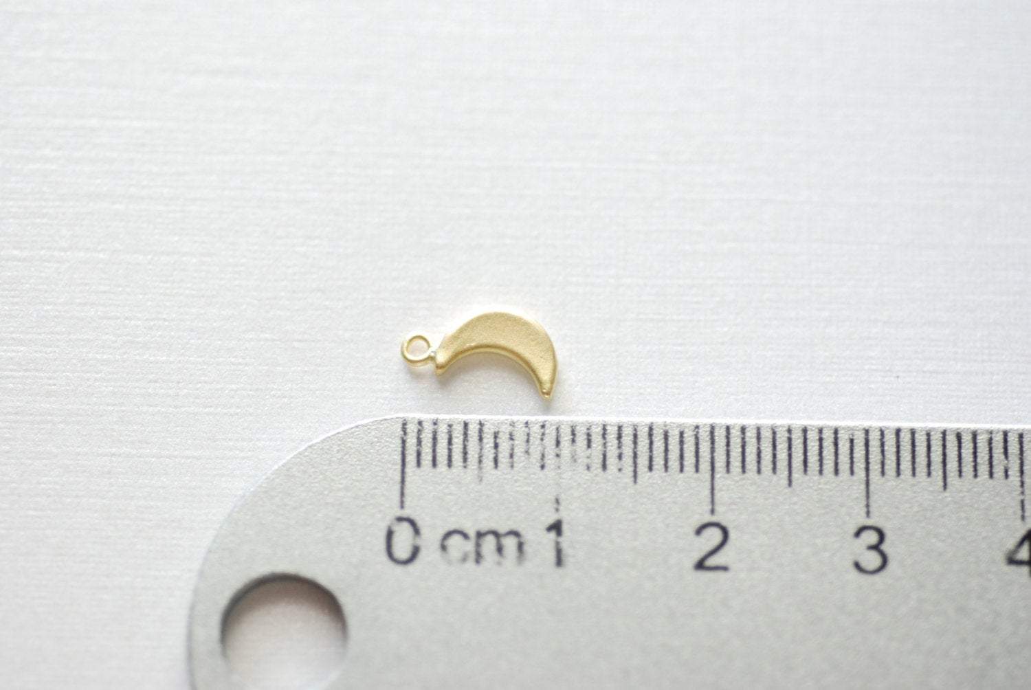 2 pcs Vermeil Gold Crescent Moon Charms, 18k gold over Sterling Silver, Vermeil Gold Half Moon, Matte moon, Wholesale Vermeil Gold Charms - HarperCrown