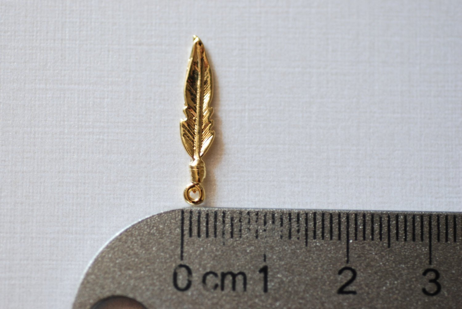 2 pcs Vermeil Gold Feather Charm -18k gold plated over sterling silver, Vermeil Gold Small Bird Feather Charms, Tribal Feather Charms - HarperCrown