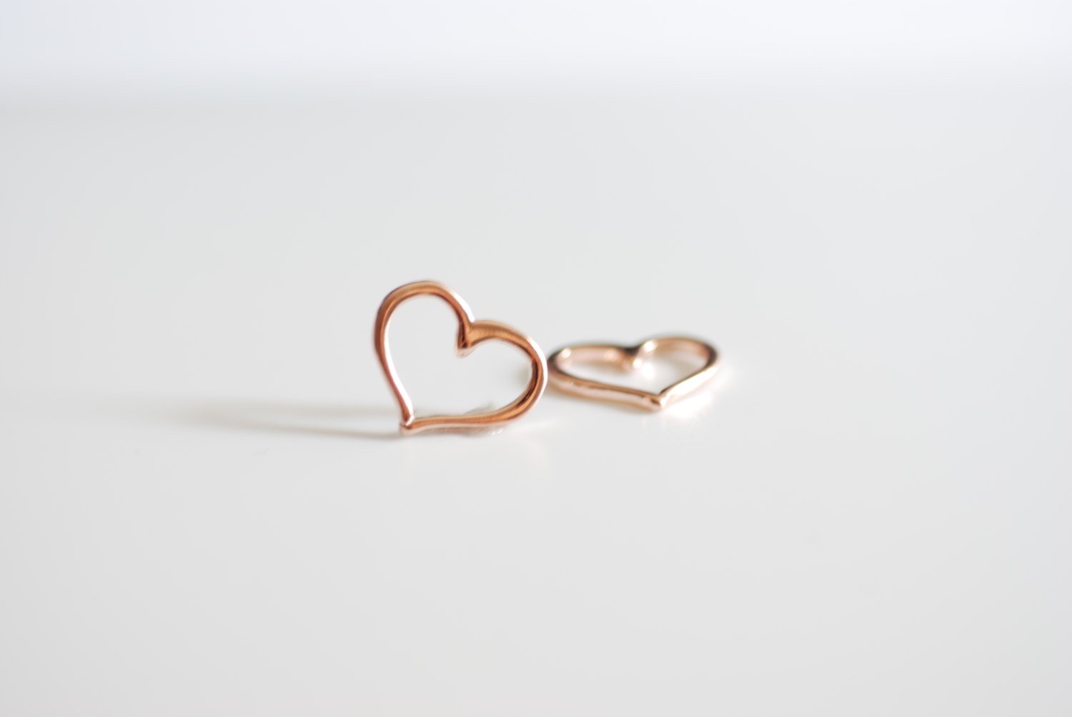 2 pcs Vermeil Rose Gold Open Heart Charms, Gold heart Connector, Vermeil Heart Charms Pendants, Gold Heart Charm, Rose Gold Heart Charm - HarperCrown